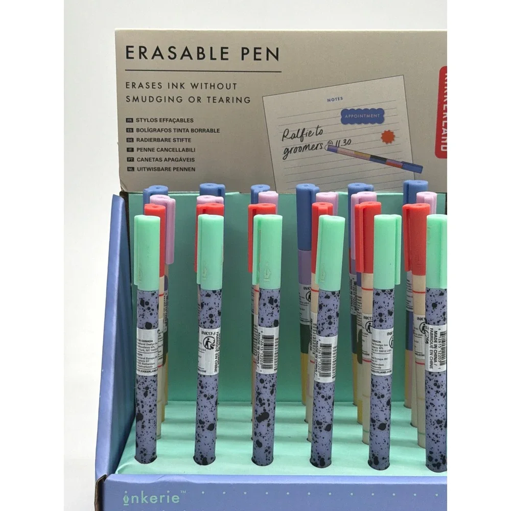 1 pen Kikkerland Inkerie Erasable Pens Blue Ink Speckled